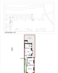 Example Land Registry lease plan with the demise edged in red and communal areas in green